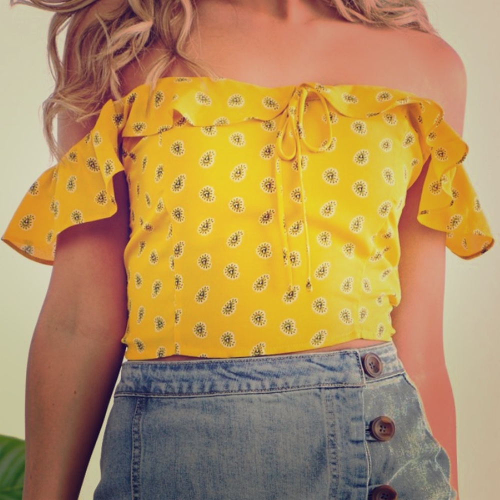 Flowie Off Shoulder Crop Top